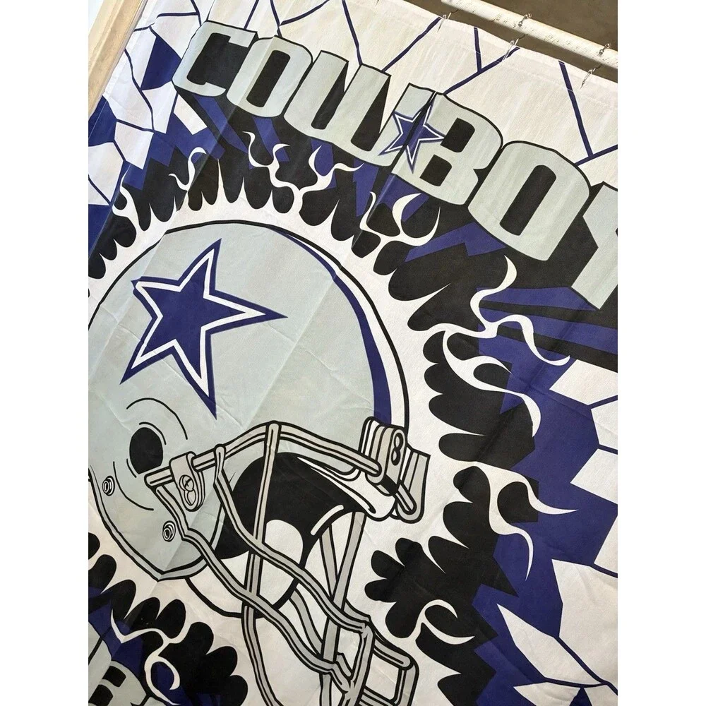 Rare Dallas Cowboys Fabric Shower Curtain 70”x72” Vintage 1997 NFL Football